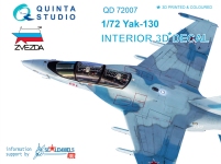 Quinta Studio 1/72 Yak-130 3D Interior decal #72007 (Zvezda)